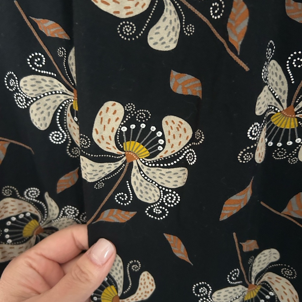 Gudrun Sjoden Floral Leaves Dress Organic Cotton Lagenlook Artsy Boho Size XL - Picture 8 of 8